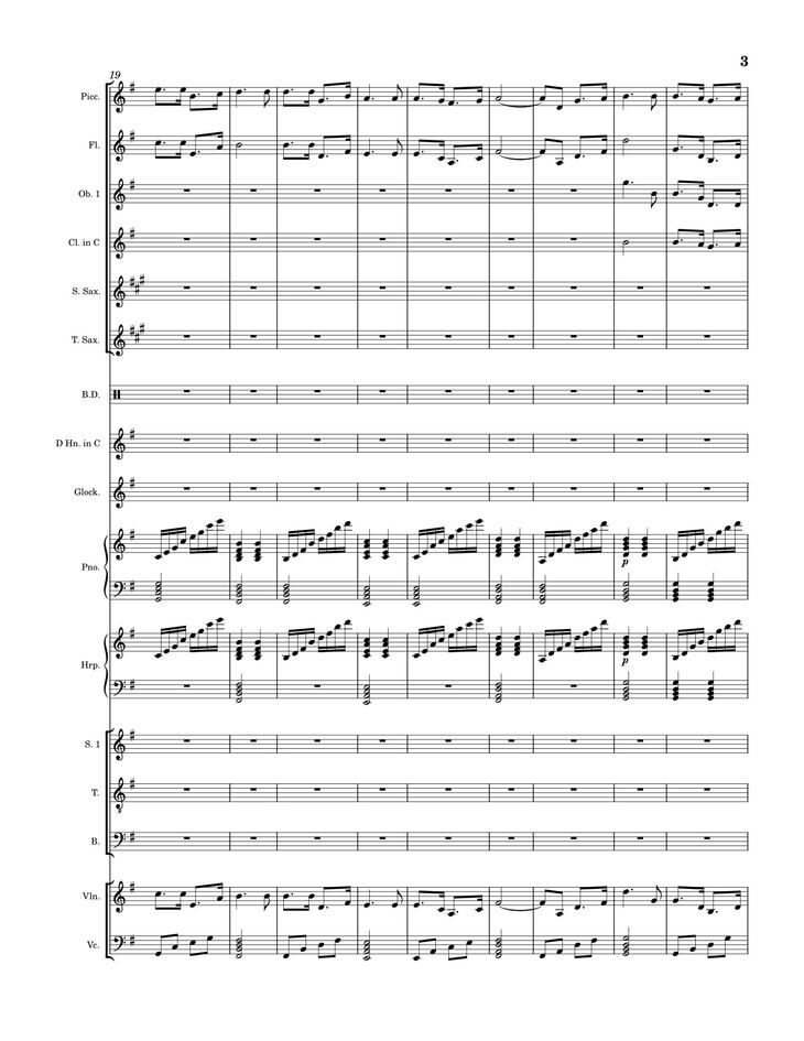 Page 3 of the piano sheet music PDF - Lý Thường Kiệt Hành Khúc Sheet Piano by  Lê Hoàng Long