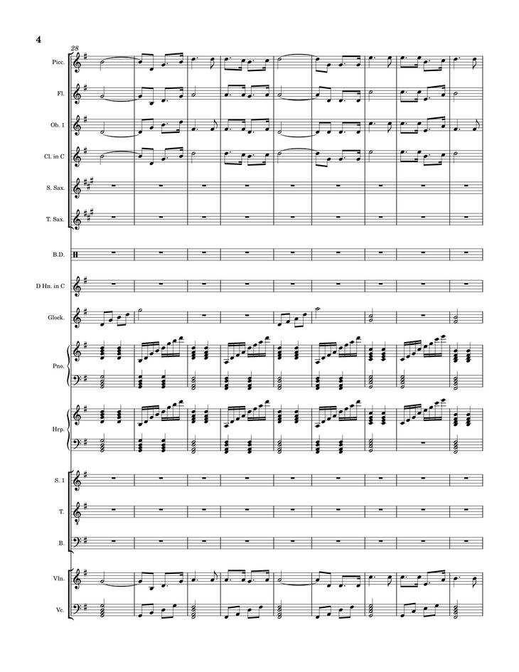 Page 4 of the piano sheet music PDF - Lý Thường Kiệt Hành Khúc Sheet Piano by  Lê Hoàng Long