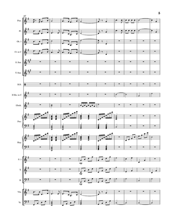 Page 5 of the piano sheet music PDF - Lý Thường Kiệt Hành Khúc Sheet Piano by  Lê Hoàng Long
