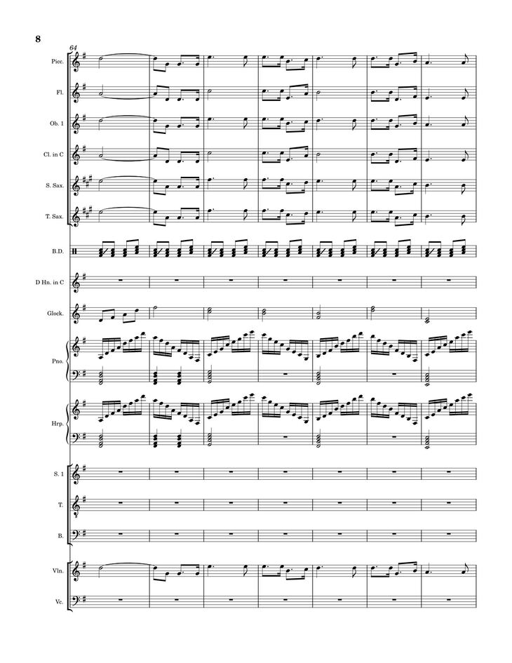 Page 8 of the piano sheet music PDF - Lý Thường Kiệt Hành Khúc Sheet Piano by  Lê Hoàng Long