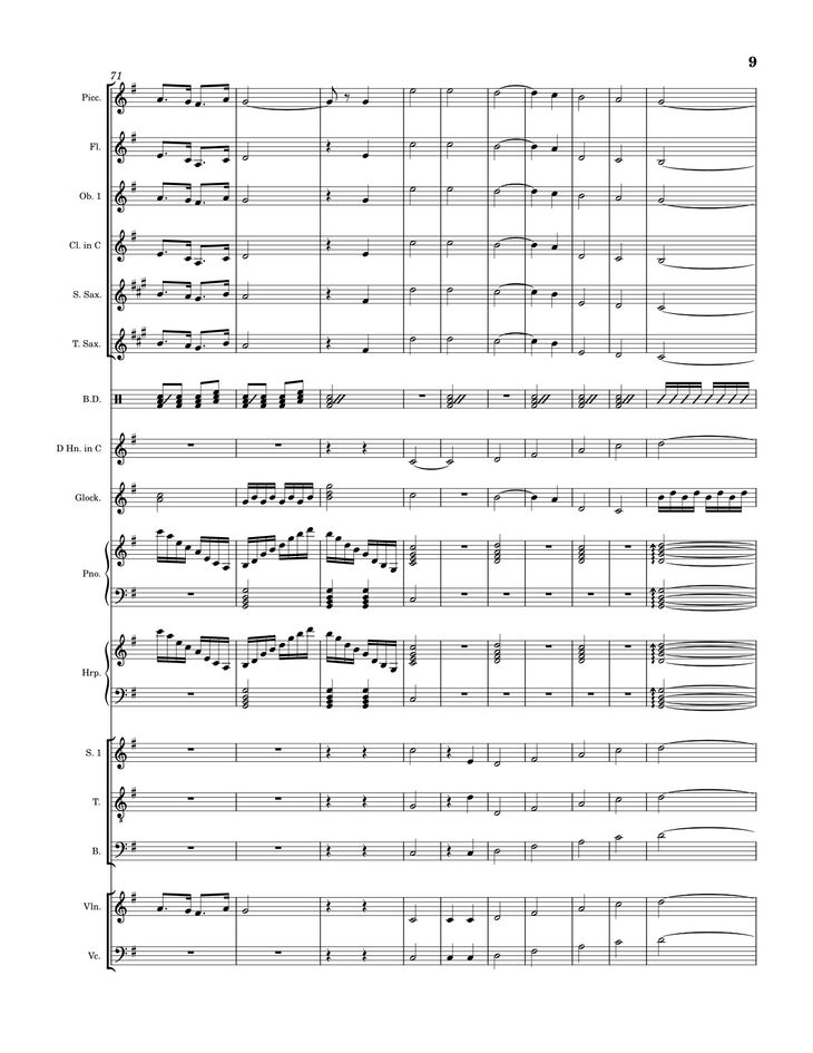 Page 9 of the piano sheet music PDF - Lý Thường Kiệt Hành Khúc Sheet Piano by  Lê Hoàng Long