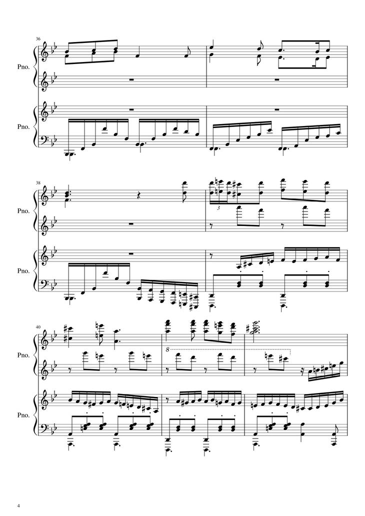 Page 4 of the piano sheet music PDF - Howl
