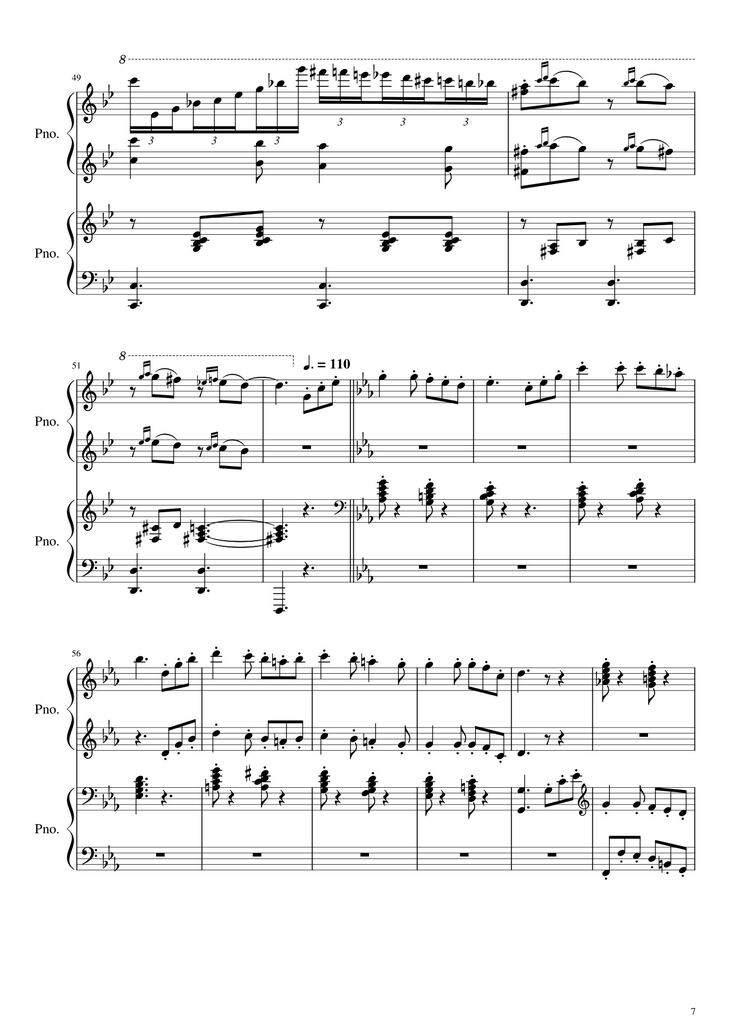 Page 7 of the piano sheet music PDF - Howl
