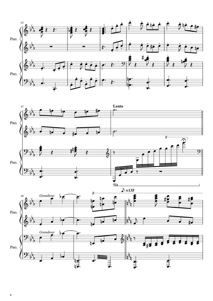 Page 8 of the piano sheet music PDF - Howl