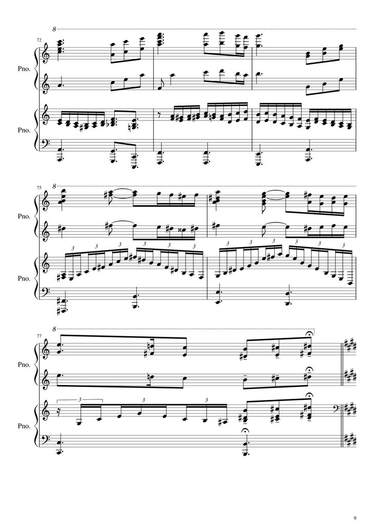 Page 9 of the piano sheet music PDF - Howl