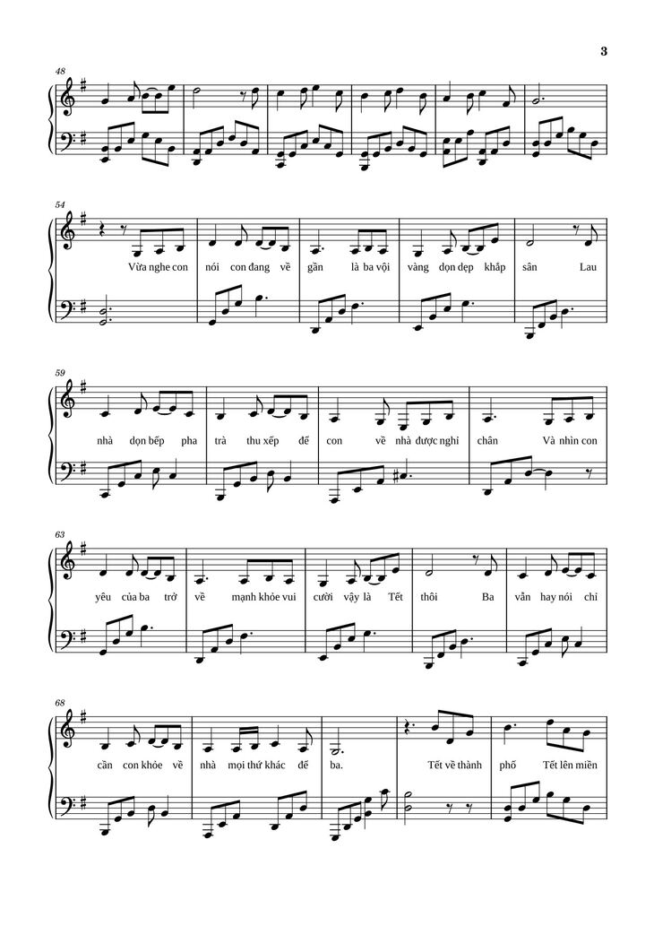 Page 3 of the piano sheet music PDF - TẾT ỔN RỒI Sheet Piano by  Bùi Công Nam