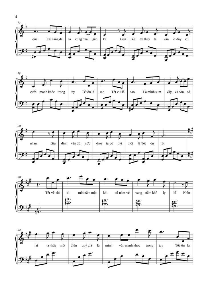 Page 4 of the piano sheet music PDF - TẾT ỔN RỒI Sheet Piano by  Bùi Công Nam
