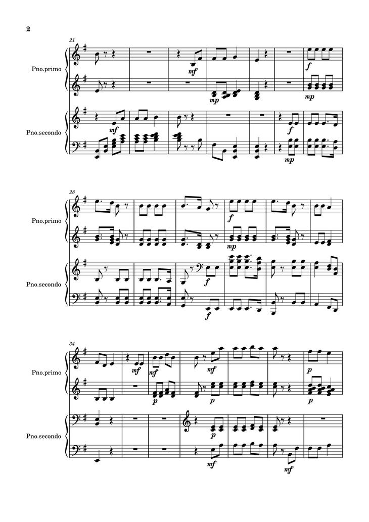 Page 2 of the piano sheet music PDF - Ngày tết quê em Sheet 2 Piano by Từ Huy