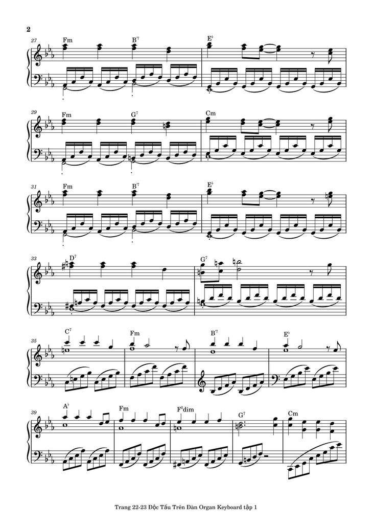 Page 2 of the piano sheet music PDF - Điệp Khúc Mùa Xuân Sheet Piano (Cm) by Quốc Dũng