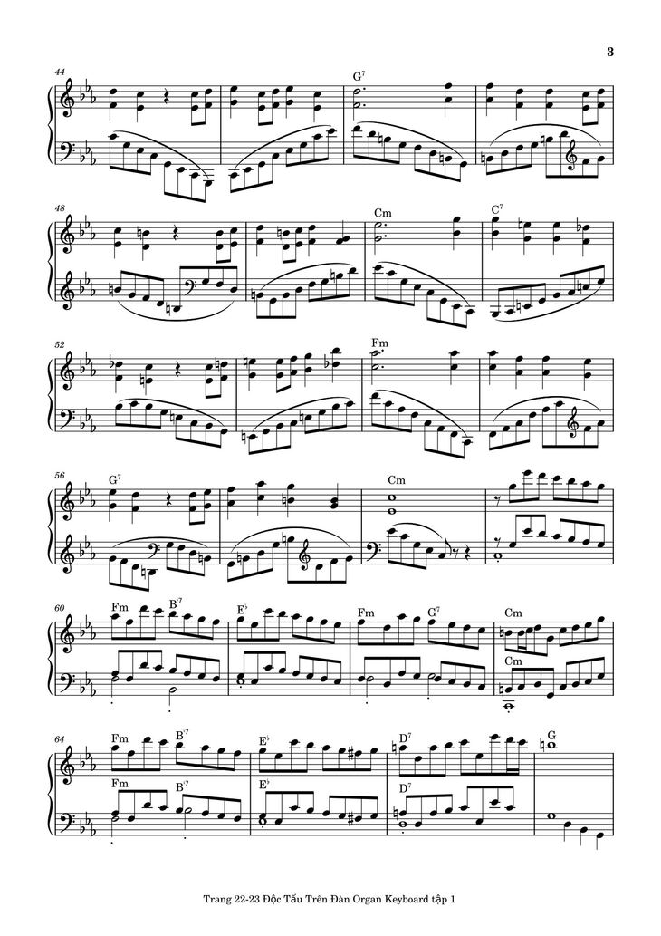Page 3 of the piano sheet music PDF - Điệp Khúc Mùa Xuân Sheet Piano (Cm) by Quốc Dũng