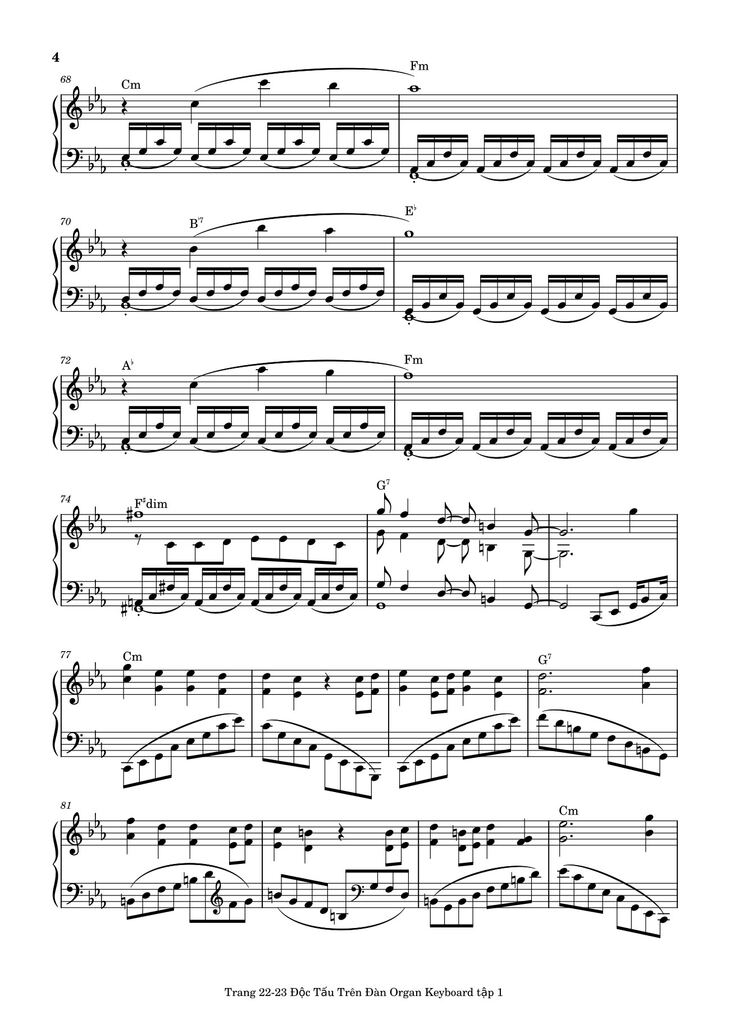 Page 4 of the piano sheet music PDF - Điệp Khúc Mùa Xuân Sheet Piano (Cm) by Quốc Dũng