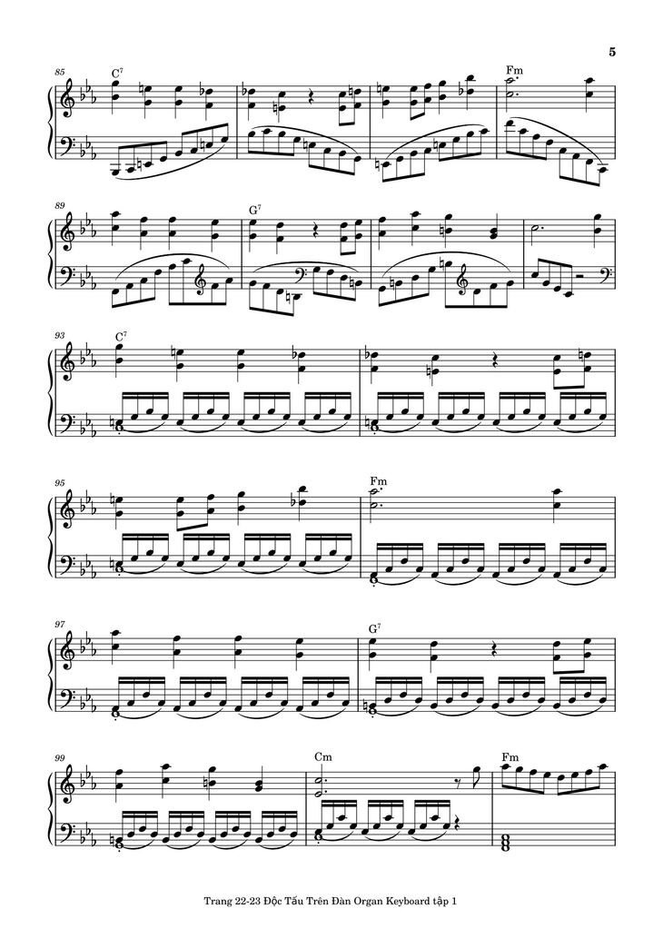 Page 5 of the piano sheet music PDF - Điệp Khúc Mùa Xuân Sheet Piano (Cm) by Quốc Dũng