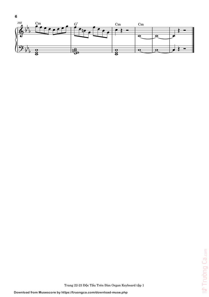 Page 6 of the piano sheet music PDF - Điệp Khúc Mùa Xuân Sheet Piano (Cm) by Quốc Dũng