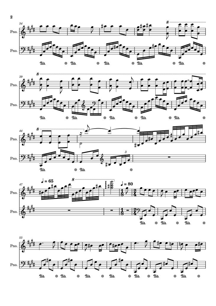 Page 2 of the piano sheet music PDF - Điệp khúc mùa xuân Sheet Piano (2016, C♯m) by Quốc Dũng