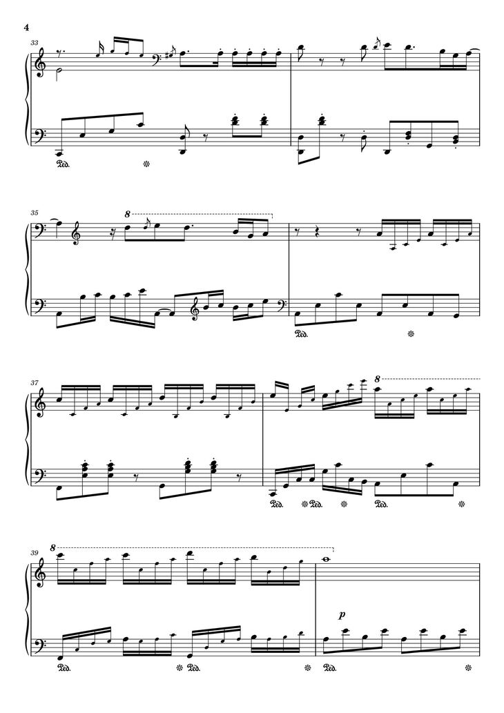 Page 4 of the piano sheet music PDF - Bên đời hiu quạnh Sheet Piano by Trịnh Công Sơn