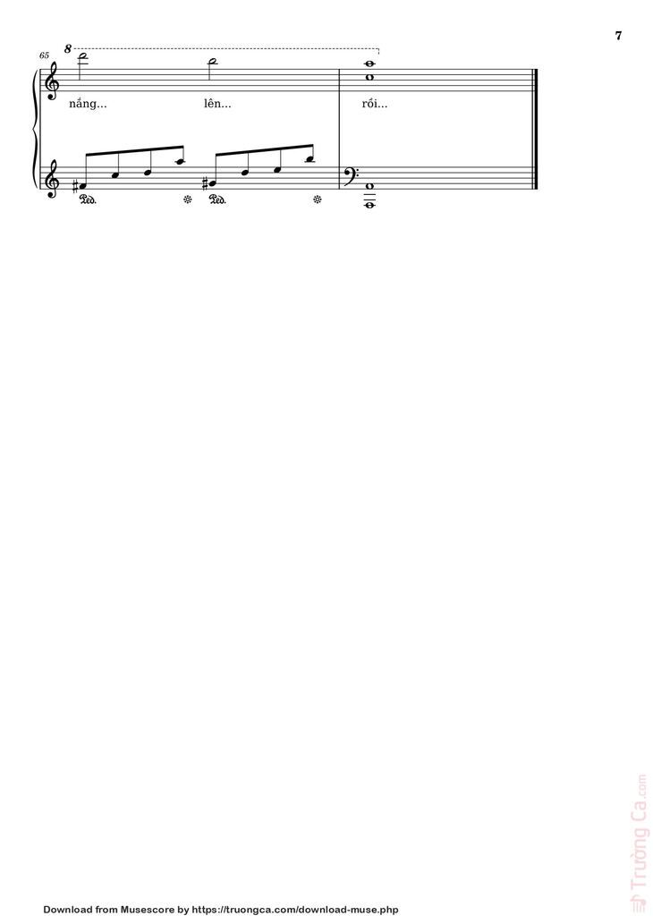 Page 7 of the piano sheet music PDF - Bên đời hiu quạnh Sheet Piano by Trịnh Công Sơn