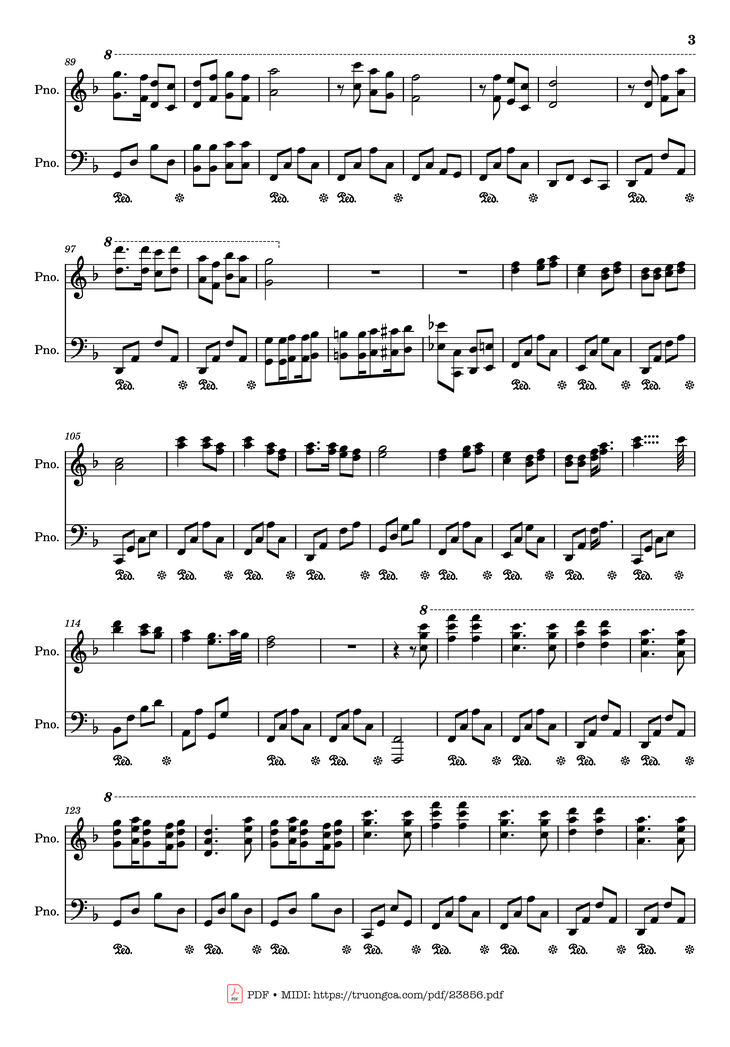 Page 3 of the piano sheet music PDF - Đón xuân Sheet Piano by Phạm Đình Chương