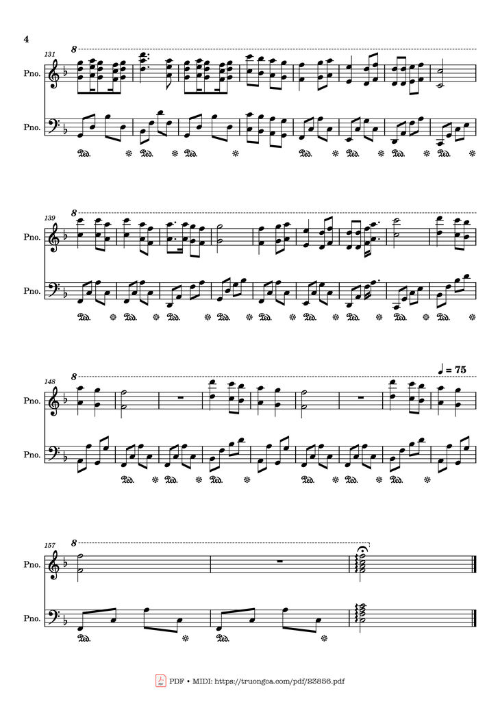 Page 4 of the piano sheet music PDF - Đón xuân Sheet Piano by Phạm Đình Chương