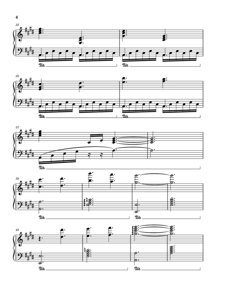 Page 4 of the piano sheet music PDF - Golden Hour JVKE Sheet Piano by Laurengrout