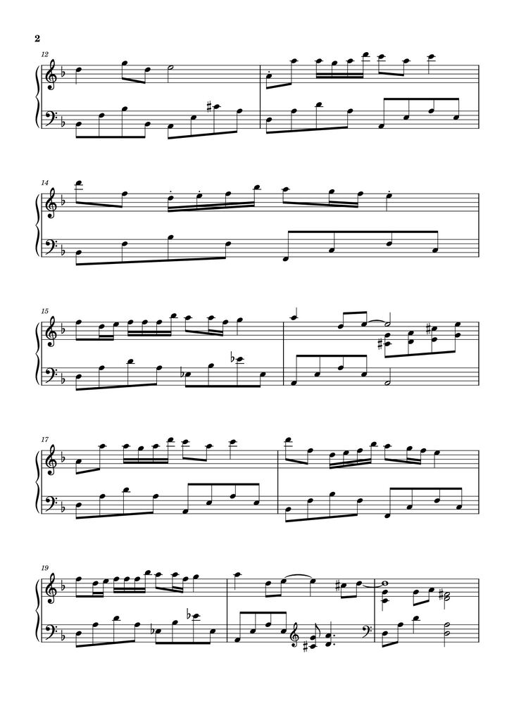 Page 2 of the piano sheet music PDF - Chỉ Là Không Cùng Nhau – 错位时空 - 艾辰 Sheet Piano by Quangducpiano