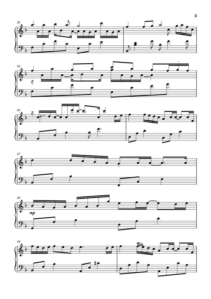 Page 3 of the piano sheet music PDF - Chỉ Là Không Cùng Nhau – 错位时空 - 艾辰 Sheet Piano by Quangducpiano