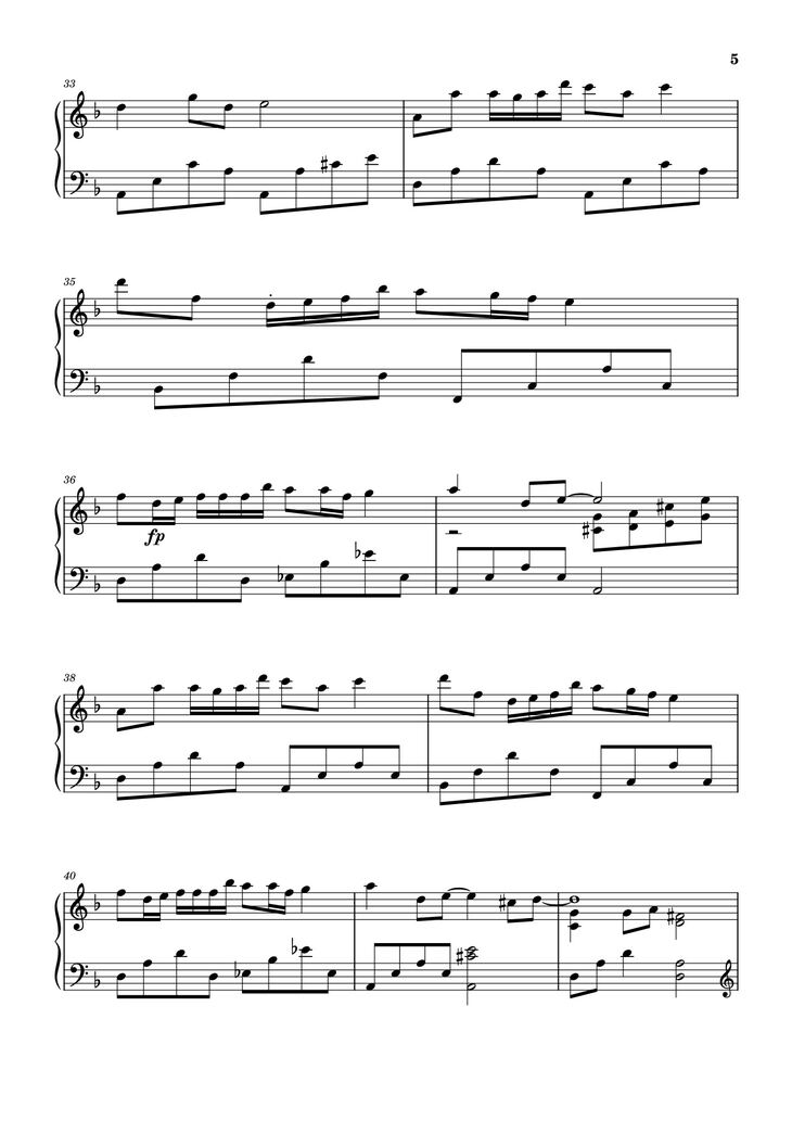 Page 5 of the piano sheet music PDF - Chỉ Là Không Cùng Nhau – 错位时空 - 艾辰 Sheet Piano by Quangducpiano