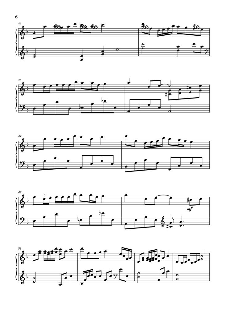 Page 6 of the piano sheet music PDF - Chỉ Là Không Cùng Nhau – 错位时空 - 艾辰 Sheet Piano by Quangducpiano