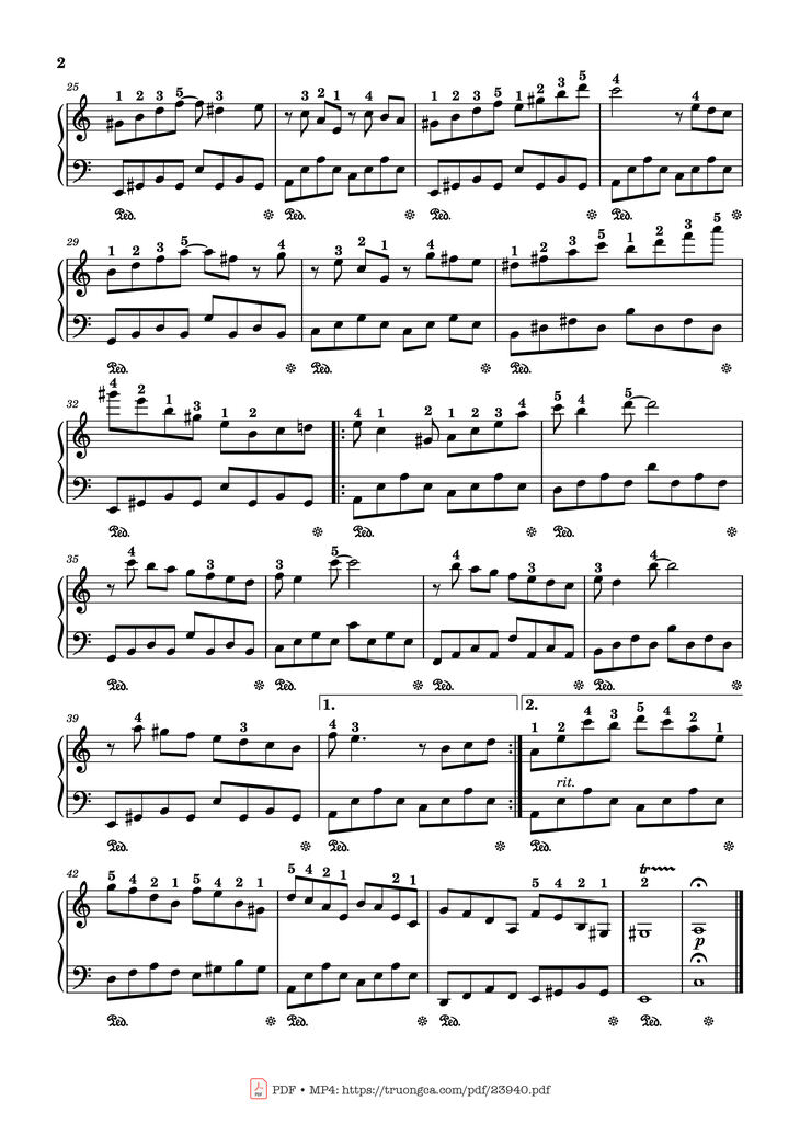 Page 2 of the piano sheet music PDF - Toccata – Paul Mauriat Sheet Piano by Loginvovchyk