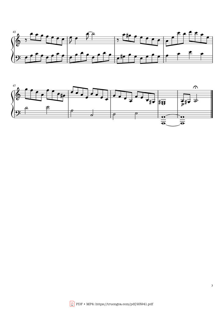 Page 3 of the piano sheet music PDF - Toccata P. Mauriat ease Sheet Piano by Copperfield