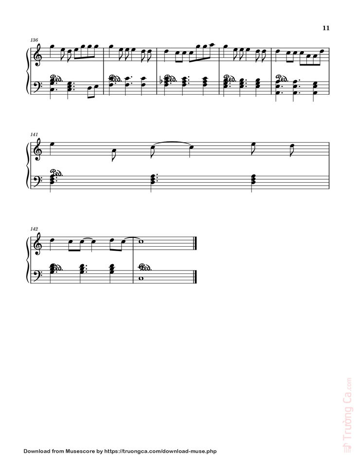 Page 11 of the piano sheet music PDF - MUỘN RỒI MÀ SAO CÒN - SƠN TÙNG M-TP Sheet Piano by Petun2502