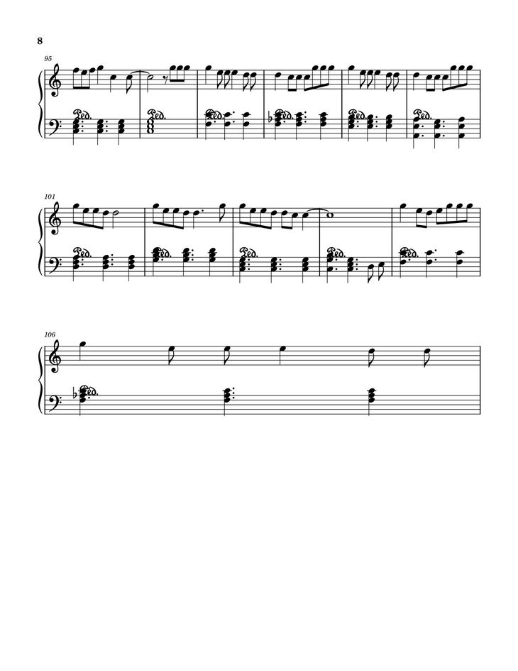 Page 8 of the piano sheet music PDF - MUỘN RỒI MÀ SAO CÒN - SƠN TÙNG M-TP Sheet Piano by Petun2502