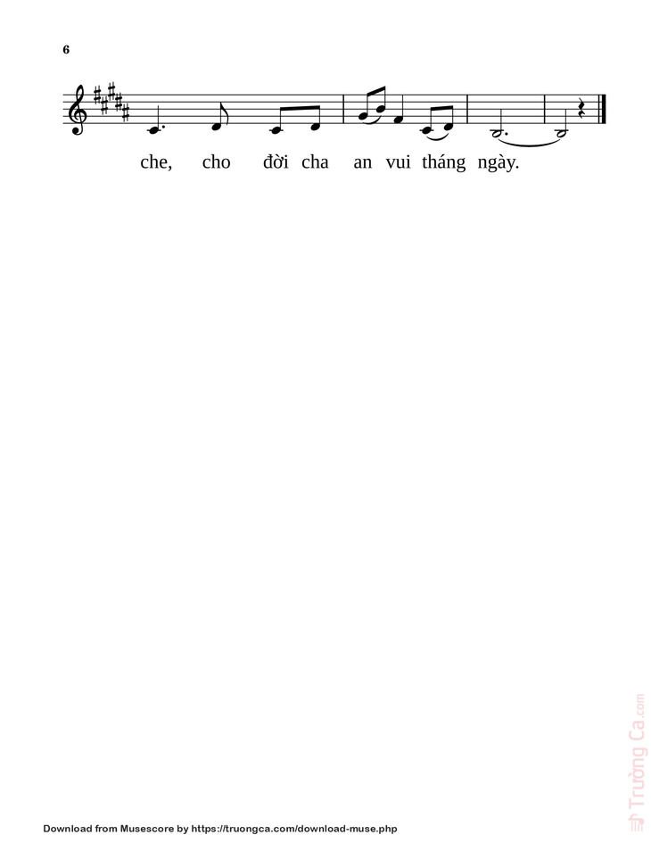 Page 6 of the piano sheet music PDF - Công ơn cha by Anmai