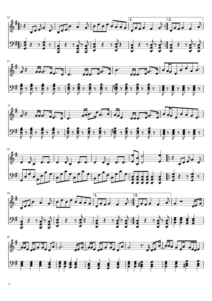 Page 2 of the piano sheet music PDF - Santa Tell Me Arianna Grande Sheet Piano by Samuelwycisk