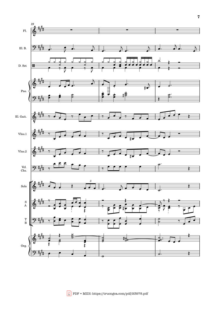 Page 7 of the piano sheet music PDF - MÙA ĐÔNG NĂM ẤY (hợp xướng) by Hoài Đức