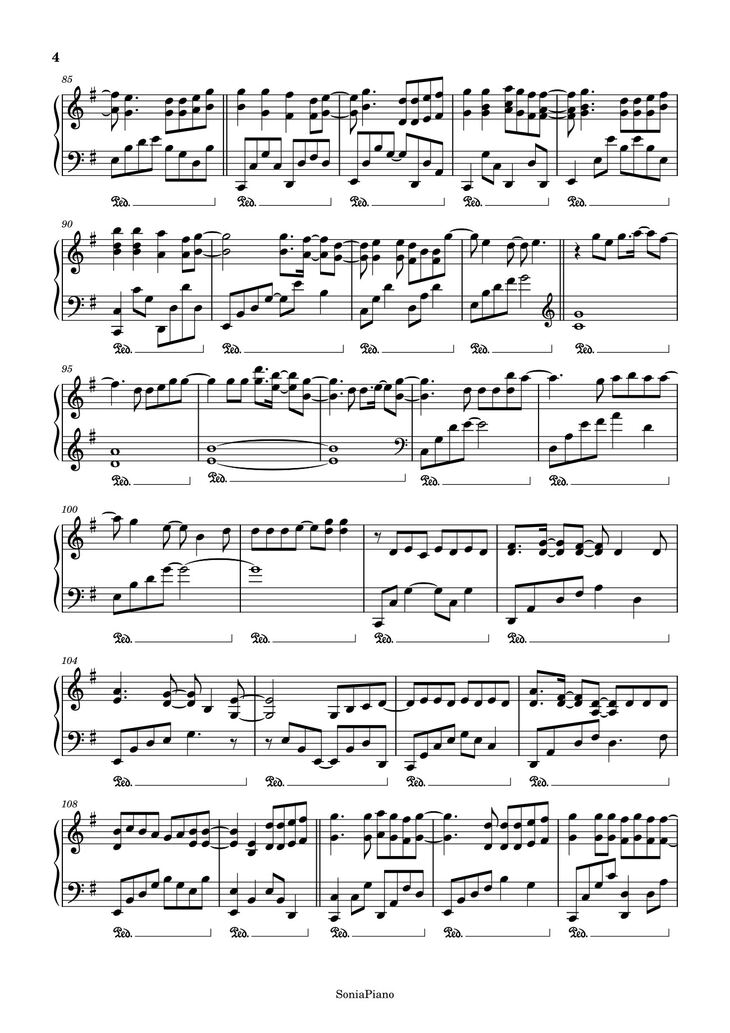 Page 4 of the piano sheet music PDF Piano - Haru Haru Sheet Piano by Full Version