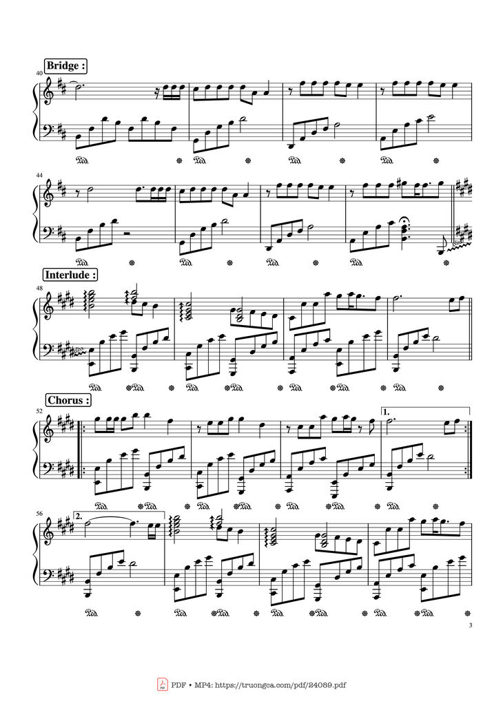 Page 3 of the piano sheet music PDF - Beautiful In White Sheet Piano by WestLife