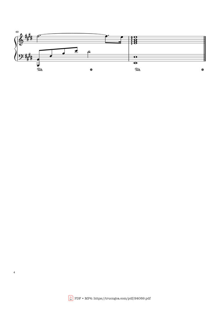 Page 4 of the piano sheet music PDF - Beautiful In White Sheet Piano by WestLife