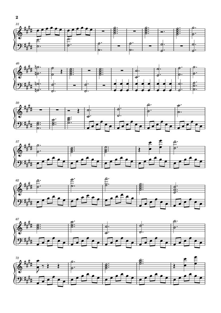 Page 2 of the piano sheet music PDF - Golden Hour Sheet Piano by Inkkarutat