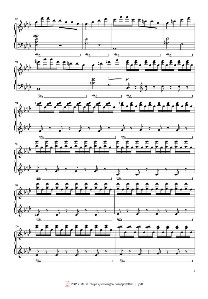 Page 7 of the piano sheet music PDF - Winter - Vivaldi (Rousseau Version Original) Sheet Piano by Antonio Vivaldi