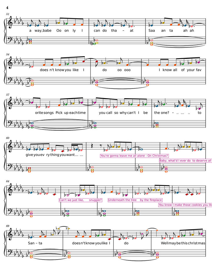 Page 4 of the piano sheet music PDF - Santa Doesn