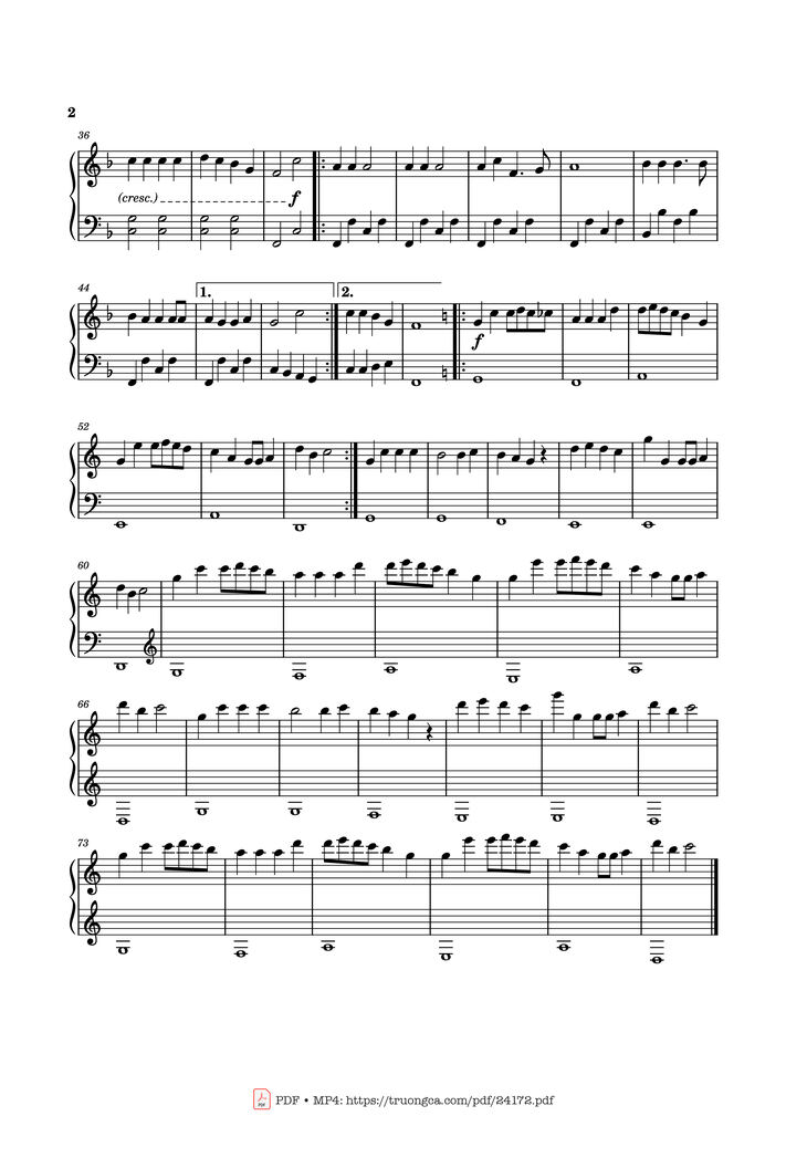 Page 2 of the piano sheet music PDF Piano - Christmas Carols Medley Sheet Piano Easy by Classical Hero