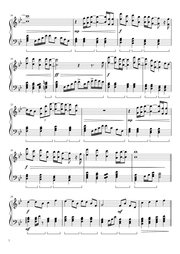 Page 2 of the piano sheet music PDF - Can You Feel the Love Tonight Sheet Piano by  Elton John