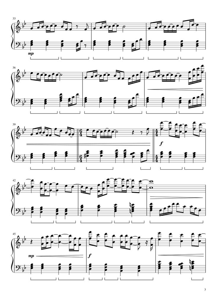 Page 3 of the piano sheet music PDF - Can You Feel the Love Tonight Sheet Piano by  Elton John