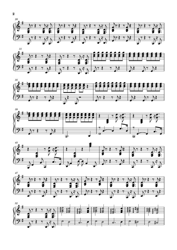 Page 2 of the piano sheet music PDF - Santa tell me piano by Do wm