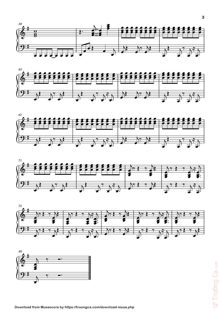 Page 3 of the piano sheet music PDF - Santa tell me piano by Do wm