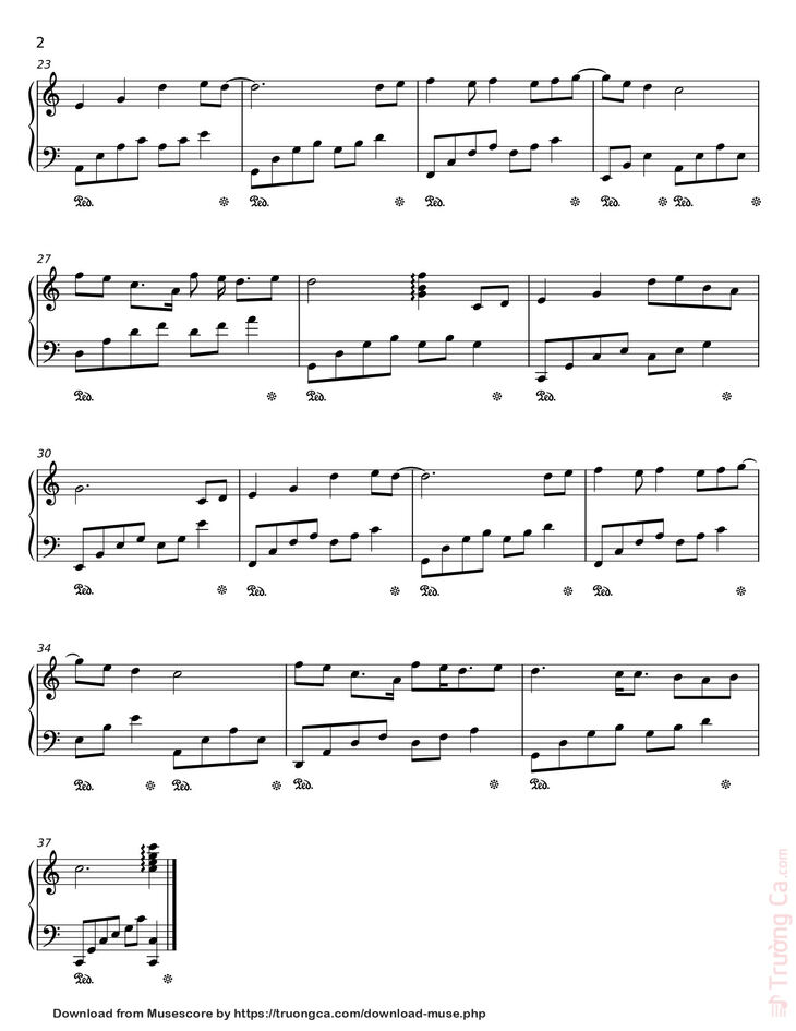 Sheet music - ÂM THẦM BÊN EM Sheet Piano page 2