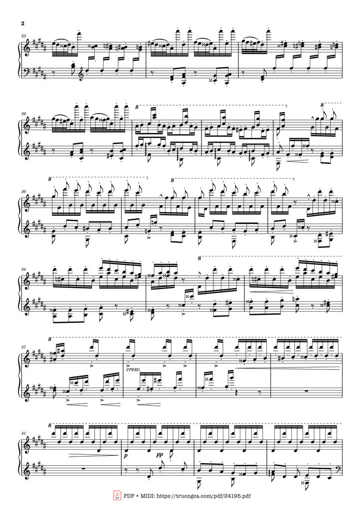 Page 2 of the piano sheet music PDF - Étude S. 141/3 in G♯ Minor La Campanella Sheet Piano by Franz Liszt