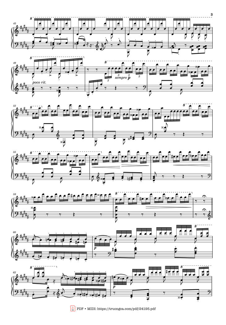 Page 3 of the piano sheet music PDF - Étude S. 141/3 in G♯ Minor La Campanella Sheet Piano by Franz Liszt