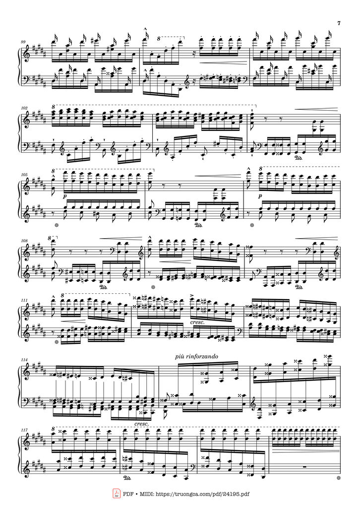 Page 7 of the piano sheet music PDF - Étude S. 141/3 in G♯ Minor La Campanella Sheet Piano by Franz Liszt