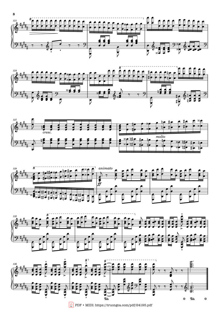 Page 8 of the piano sheet music PDF - Étude S. 141/3 in G♯ Minor La Campanella Sheet Piano by Franz Liszt